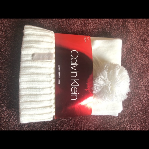 Calvin Klein Other - Calvin Klein winter hat and scarf! Soft white! 💕